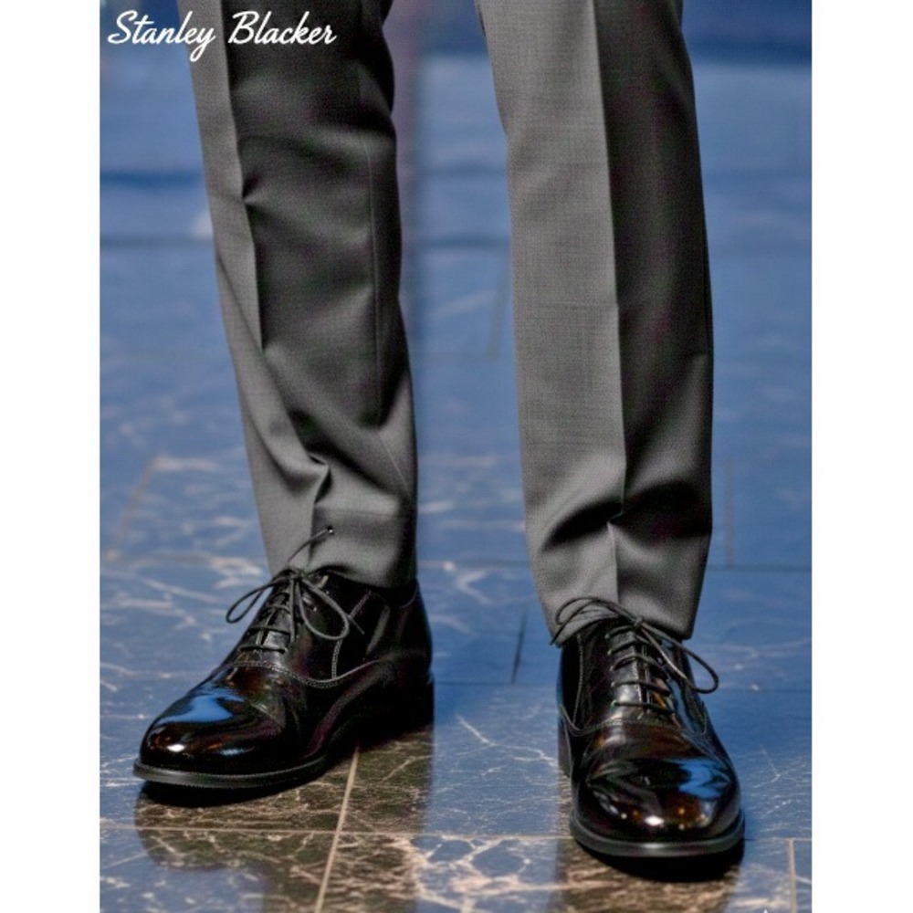 Stanley Blacker Couture Patent Leather Oxford Shoes Made in Italy Size 11M
